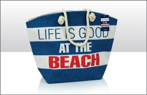 JUTE BEACH BAG LIFE IS GOOD